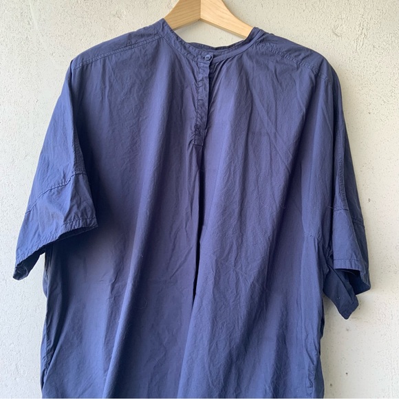 Oska Navy Blue popover Shirt with buttons. - Picture 5 of 9